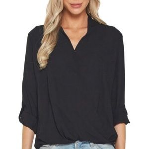 Pleione Surplice High-Low Blouse. Size ExSmall